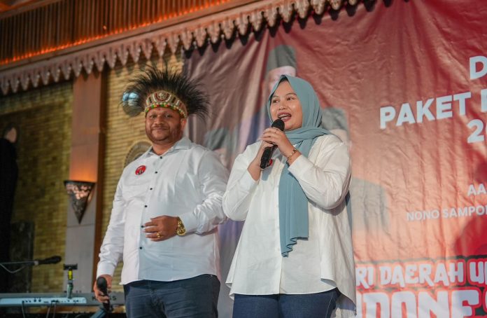 Deklarasi paket pimpinan DPD RI masa bakti 2024-2029 yang terdiri AA LaNyalla Mahmud Mattalitti, Nono Sampono, Elviana dan Tamsil Linrung diselenggarakan di Telaga Senayan Restoran, Jakarta, Minggu (23/6/2024).